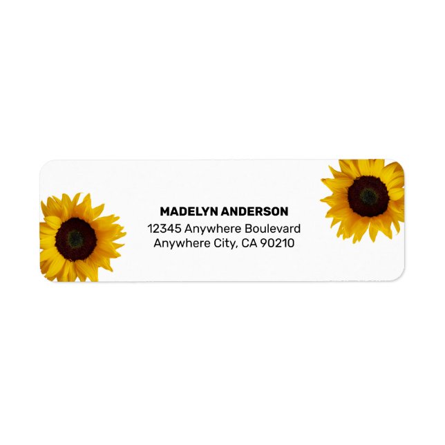 Sunflower Elegant Rustic Country Gold Wedding Label (Front)