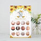 Sunflower Elephant Baby Bump or Beer Belly Game (Standing Front)