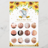 Sunflower Elephant Baby Bump or Beer Belly Game (Front)