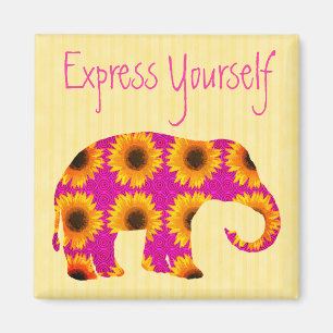Sunflower Elephant Express Yourself Refrigerator Magnet