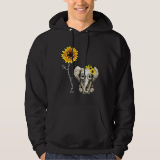 Sunflower Elephant Gift Friend Cute Elephant Lover Hoodie