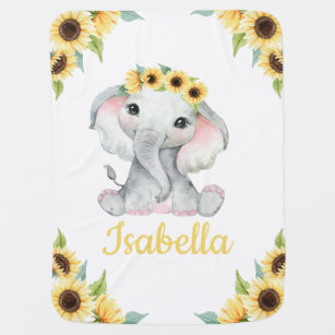 personalized sunflower baby blanket