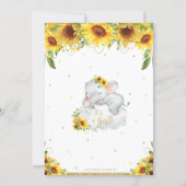 Sunflower Elephant Virtual Baby Shower by Mail Invitation (Back)