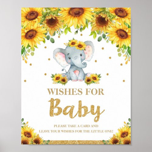 Sunflower Elephant Wishes for Baby Sign Activity