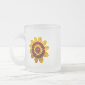 Sunflower Embrace Frosted Glass Mug - 10 oz