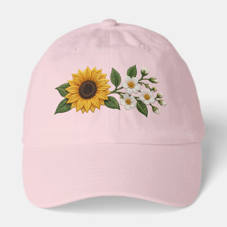 SUNFLOWER EMBROIDERY DESIGN HAT