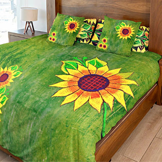 Sunflower Embroidery Mexican Art Bath Mat Duvet Cover