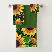 Sunflower bath towel online set