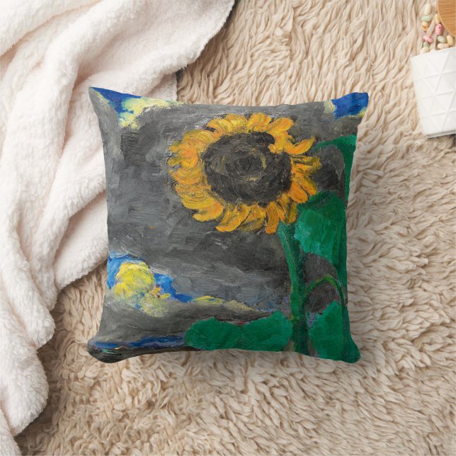 Sunflower | Emil Nolde | Throw Pillow (Blanket)