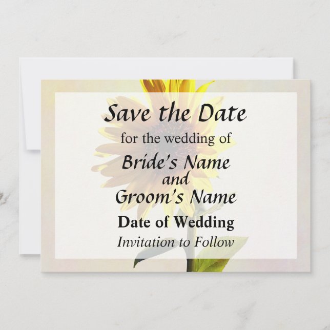 Sunflower Enjoying the Sun Save the Date (Front)