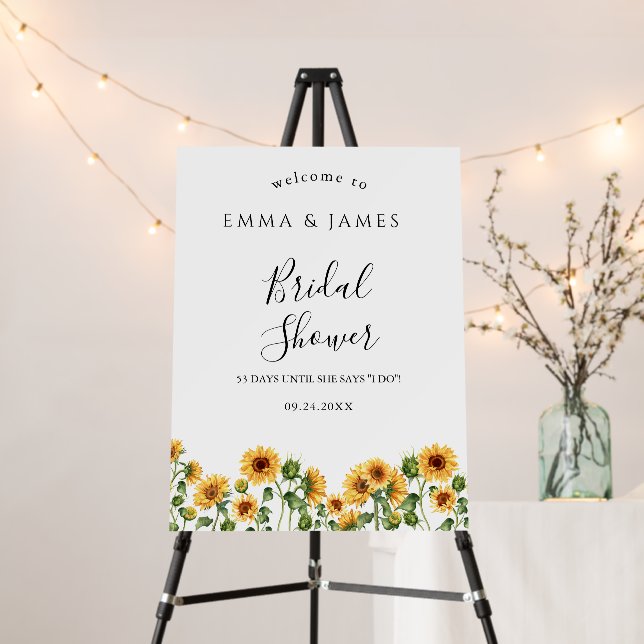 Sunflower Eucalyptus Baby Shower Sign (In Situ (Stand))