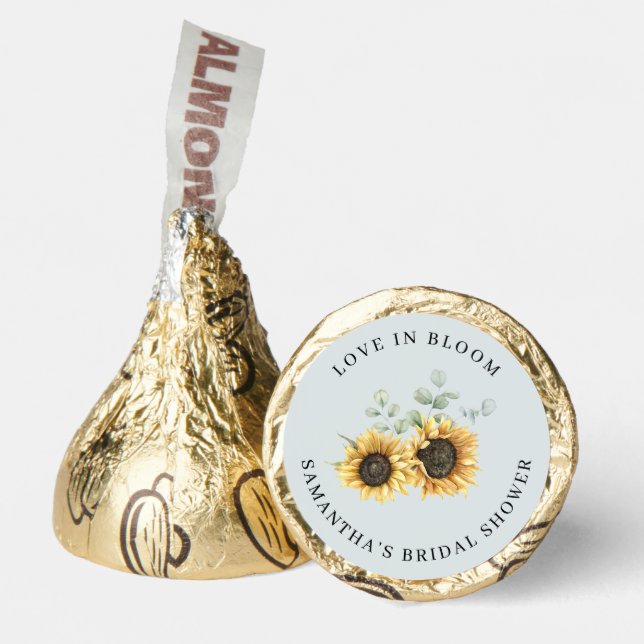 Sunflower Eucalyptus Bloom Bridal Shower Treats Hershey®'s Kisses® (Front)