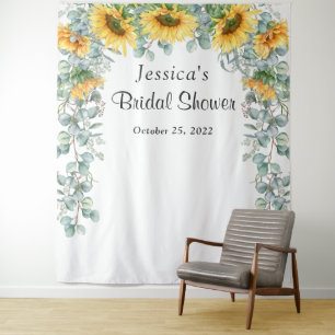 Sunflower Eucalyptus Bridal Shower Photo Backdrop