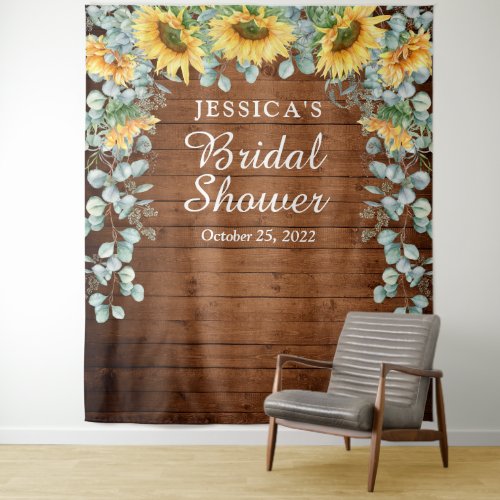 Sunflower Eucalyptus Bridal Shower Photo Backdrop