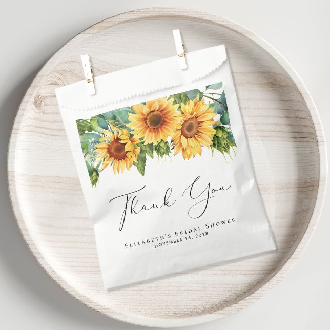 Sunflower Eucalyptus Bridal Shower Thank You Favor Bag (Creator Uploaded)