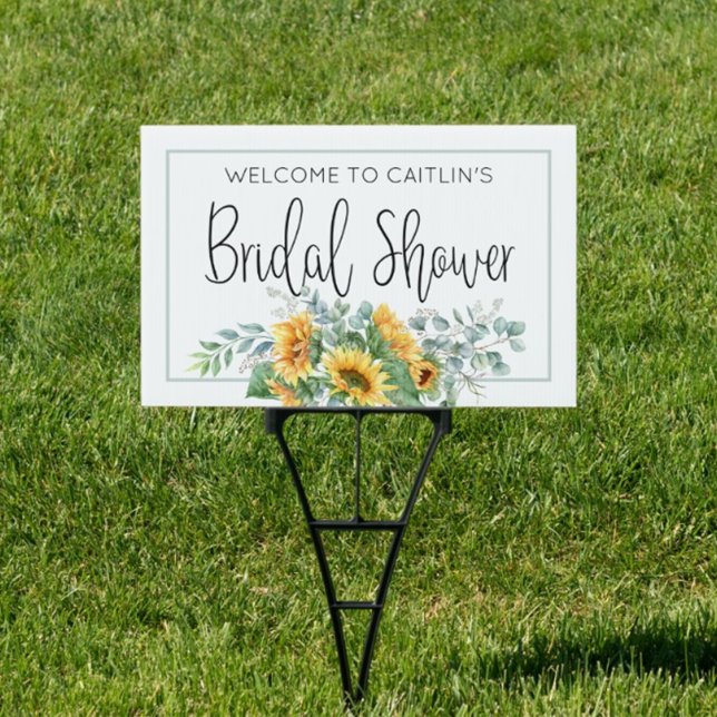 Sunflower Eucalyptus Bridal Shower Welcome Sign (Creator Uploaded)