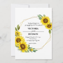 Sunflower Eucalyptus Floral Botanical Invitation
