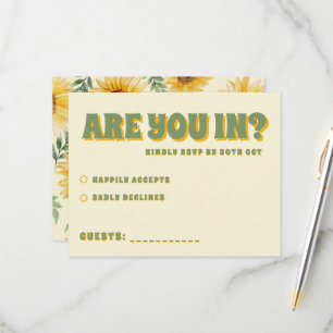 Sunflower Eucalyptus Floral Botanical Wedding RSVP Card