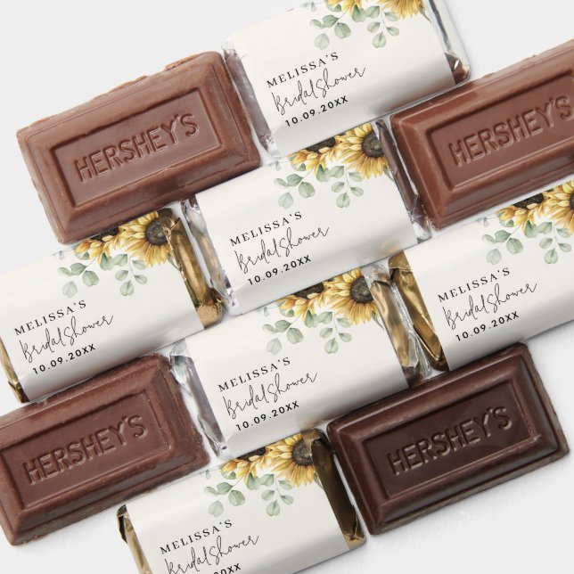 Sunflower Eucalyptus Floral Bridal Shower Hershey's Miniatures (Assorted)