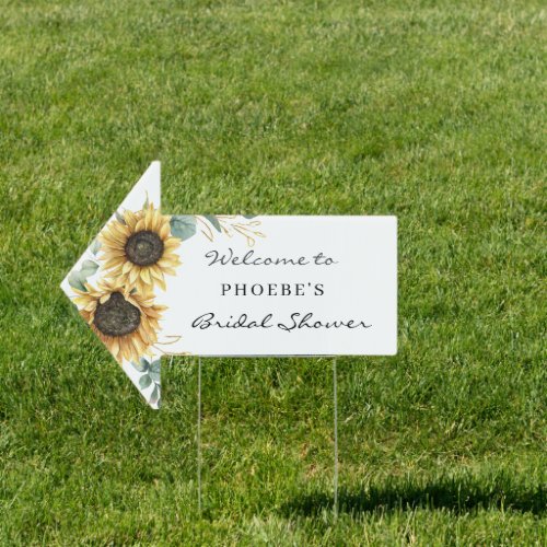 Sunflower Eucalyptus Floral Bridal Shower Welcome Sign