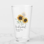 Sunflower Eucalyptus Floral Bridesmaid Script Glass<br><div class="desc">Welcome to our enchanting collection of Custom Sunflower Eucalyptus Wedding Invitation Suite! Perfectly suited for couples who wish to add a touch of natural elegance to their wedding, this category is brimming with beautifully designed wedding invitations, save-the-dates, RSVP cards, and much more. Our sunflower and eucalyptus theme perfectly merges the...</div>