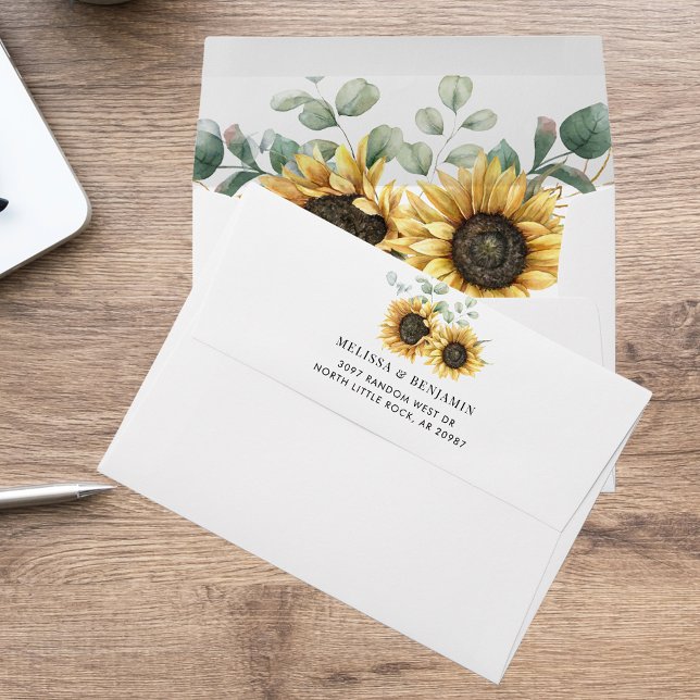Sunflower Eucalyptus Floral Elegant Envelope (Sunflower Eucalyptus Floral Elegant Envelope)