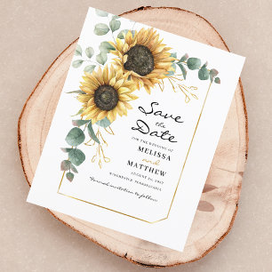 Sunflower Eucalyptus Floral Elegant Save The Date Flyer