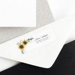 Sunflower Eucalyptus Floral Return Address Label<br><div class="desc">Create a modern Sunflower Floral return address labels with this cute template featuring beautiful rustic floral bouquet, geometric gold effect frame, with modern simple typography. TIP: Matching wedding suite cards like RSVP, wedding programs, banners, tapestry, gift tags, signs, and other wedding keepsakes and goodies are available in the collection below...</div>