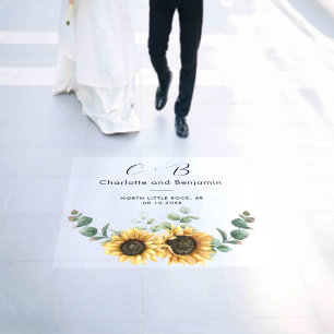 Sunflower Eucalyptus Floral Wedding Floor Decals