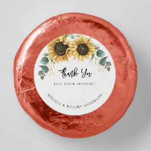 Sunflower Eucalyptus Floral Wedding Thank You Dipped Oreo Cookie Favors