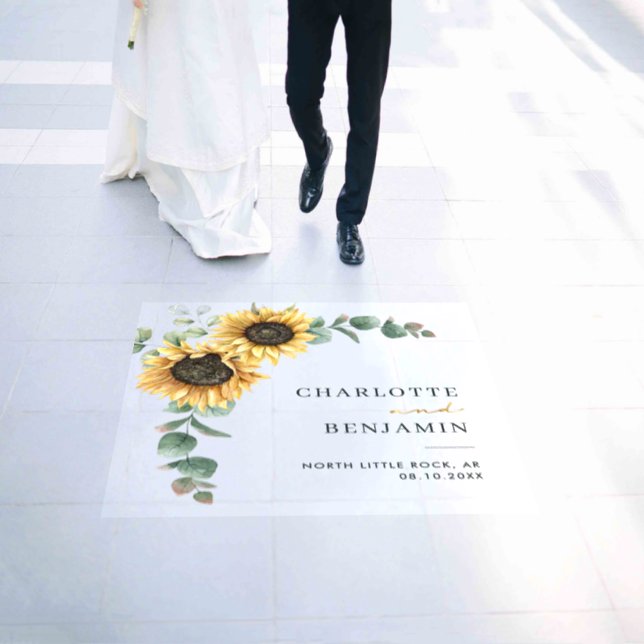 Sunflower Eucalyptus Foliage Greenery Wedding Floor Decals (Wedding)