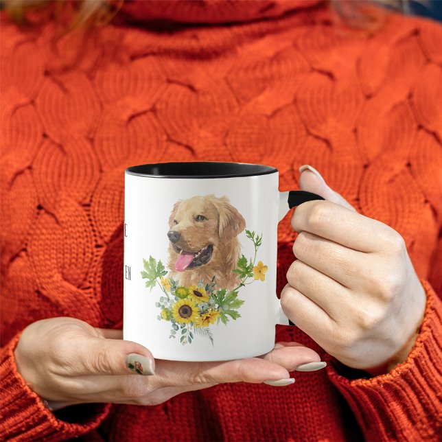Sunflower Eucalyptus Golden Retriever Dog Mug (Creator Uploaded)