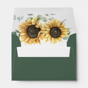 Sunflower Eucalyptus Greenery Return Address Envelope