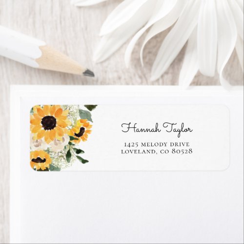 Sunflower Eucalyptus Greenery Return Address Label