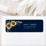 Sunflower Eucalyptus Greenery Return Address Label<br><div class="desc">Create a modern Sunflower Floral return address labels with this cute template featuring beautiful rustic floral bouquet, geometric gold effect frame, with modern simple typography. TIP: Matching wedding suite cards like RSVP, wedding programs, banners, tapestry, gift tags, signs, and other wedding keepsakes and goodies are available in the collection below...</div>