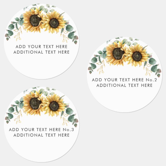 Sunflower Eucalyptus Greenery School Teachers Labels (Group)