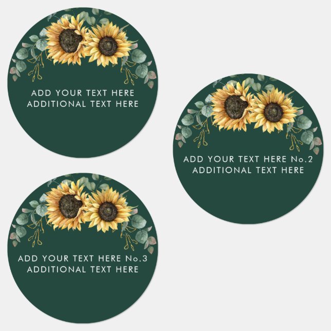 Sunflower Eucalyptus Greenery School Teachers Labels (Group)