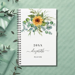 Sunflower eucalyptus greenry script name 2024 planner