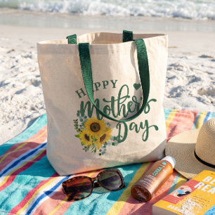 Sunflower Eucalyptus Happy Mother's Day Tote Bag