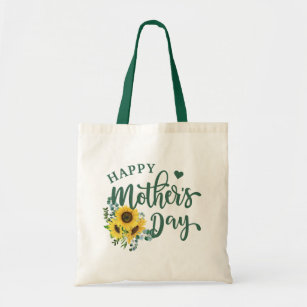 Sunflower Eucalyptus Happy Mother's Day Tote Bag