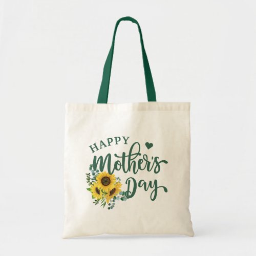 Sunflower Eucalyptus Happy Mothers Day Tote Bag