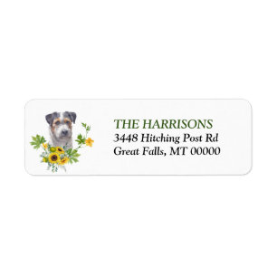 Sunflower Eucalyptus Jack Russell Terrier Label