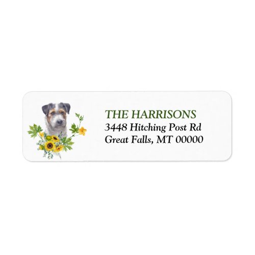 Sunflower Eucalyptus Jack Russell Terrier Label