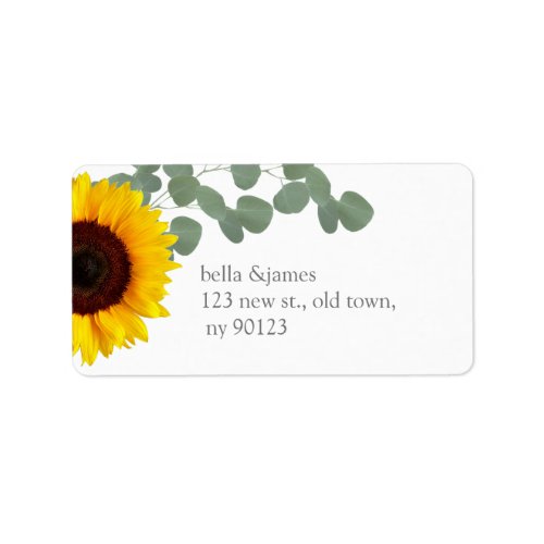 Sunflower Eucalyptus Leaf Return Address Labels