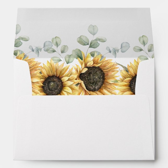 Sunflower Eucalyptus Love in Bloom Return Address Envelope (Back (Bottom))
