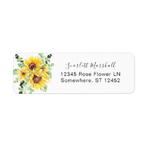 Sunflower & Eucalyptus MOD Floral Return Address L Label