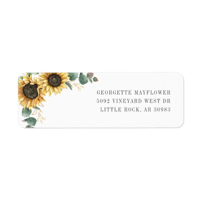 Sunflower Eucalyptus Moving Return Address Label (Front)