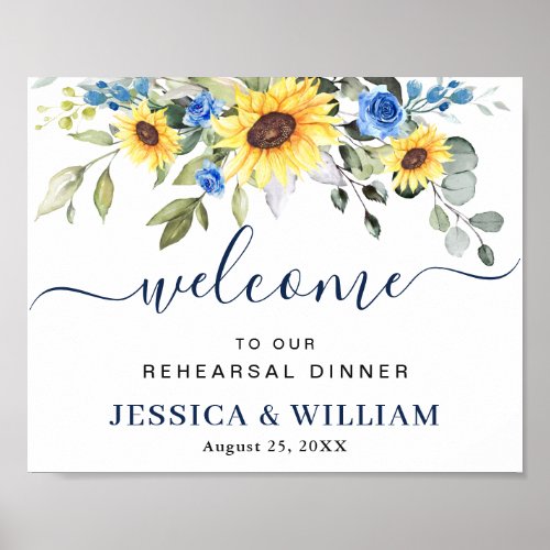 Sunflower Eucalyptus REHEARSAL DINNER Welcome Sign