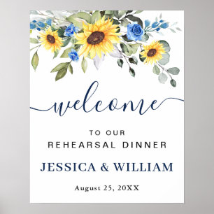 Sunflower Eucalyptus REHEARSAL DINNER Welcome Sign