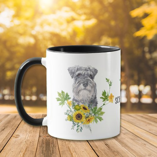 Sunflower Eucalyptus Schnauzer Dog  Mug